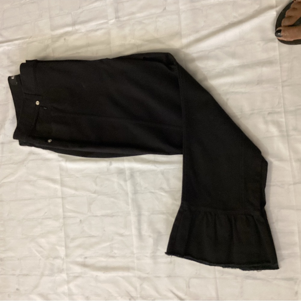 Express Black Ruffle Hem Pants - Picture 7 of 7